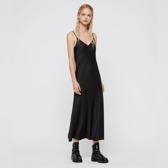 All Saints Dresses & Skirts - All Saints Tierney Black Lingerie Style Slip Dress (Size Large)